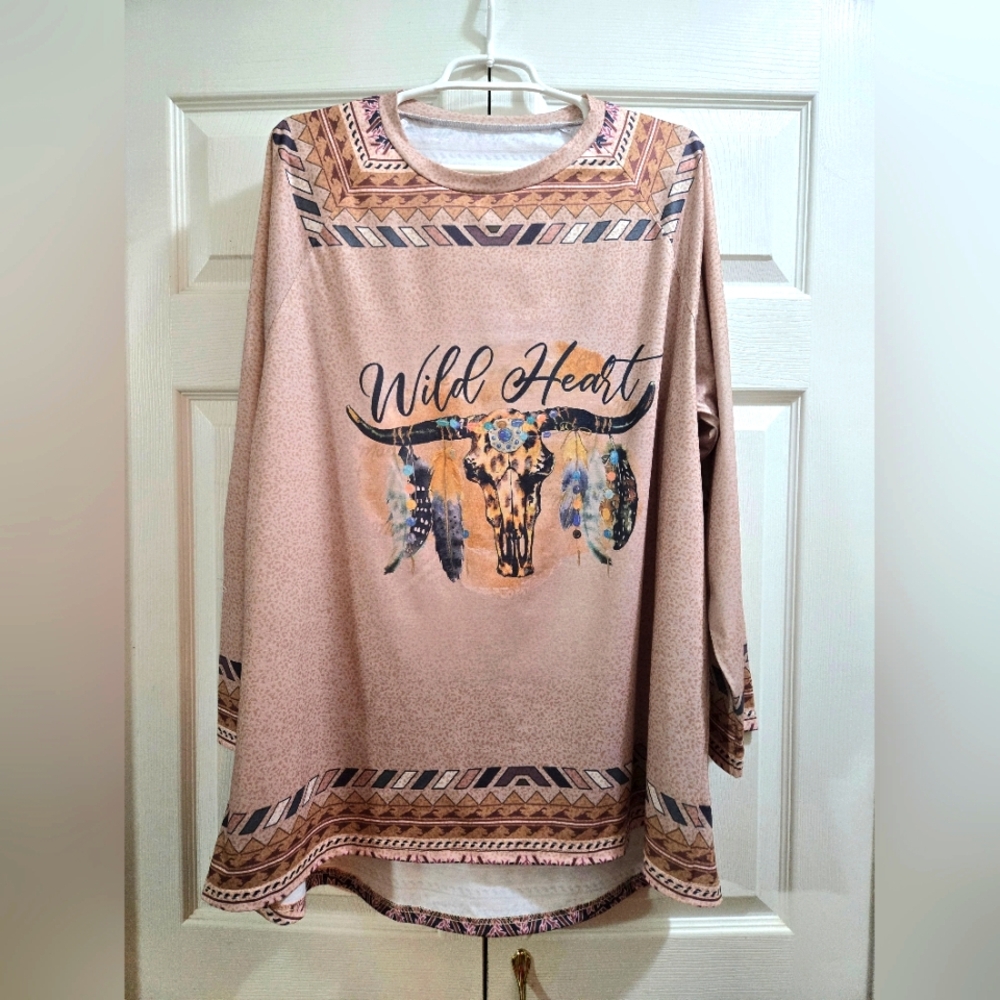 NEW Wild Heart Graphic Long Sleeve Top